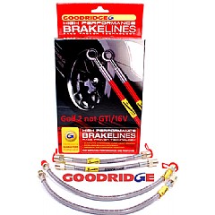 BHOSG4-ZP Goodridge Brake Hose Kit VW Golf Mk2 19/1G,  Non GTI / 16V models with original type rear drum brakes (1984 - 1992)