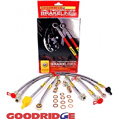 BHOSG9.4A-ZP Goodridge Brake Hose Kit VW Corrado 50,  Conversion hoses front for 312mm discs, mid hoses and rear for Golf 4 calipers (1989 - 1995)