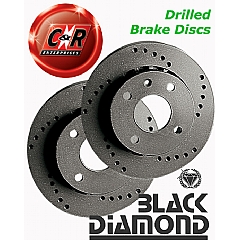 KBD 110CD Black Diamond Drilled Front Vented Discs Audi 100 44    ,  2.3 (14 Inch Wheels) ( 86 - 91)