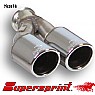 Supersprint End Pipe Kit Twin Round 90mm Stainless steel