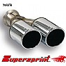 Supersprint End Pipe Twin Round 80mm