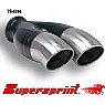 Supersprint Endpipe Twin Round 76mm - 80mm DSP Stainless steel