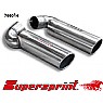 Supersprint End Pipe Kit 2 exit Left Single Round 100mm + Right Single Round 100mm